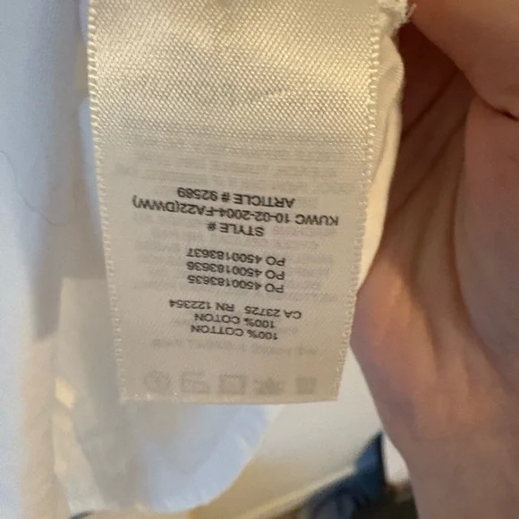 Aritzia Denim Forum 100% Cotton Jane short sleeve Oversized White button - Picture 5 of 6